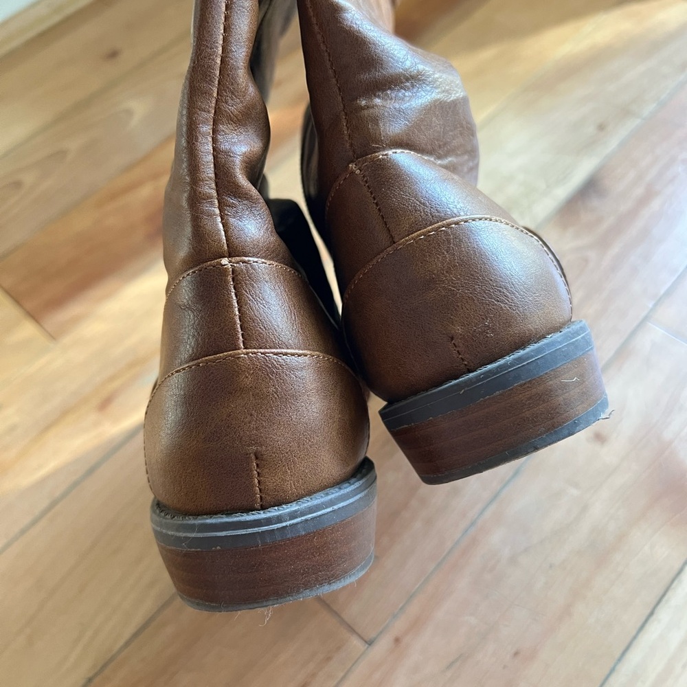 Brown Leather Knee-High Boots - Picture 5 of 6